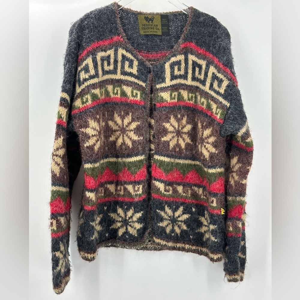 Peruvian Trading Company Made In Peru Button Cardigan Sweater Medium